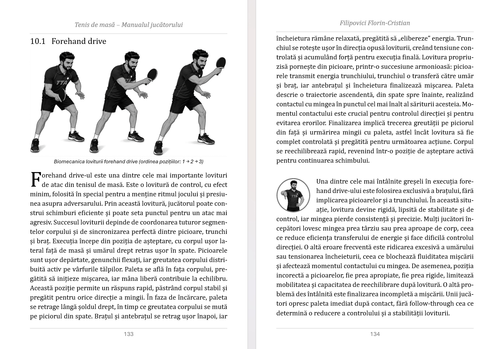Biomecanica loviturii forehand